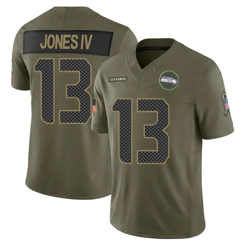 Parkc S.Seahawks #13 Ernest Jones IV Player Olive 2025 Salute To Service Limited Home Game Stitched Jerseys