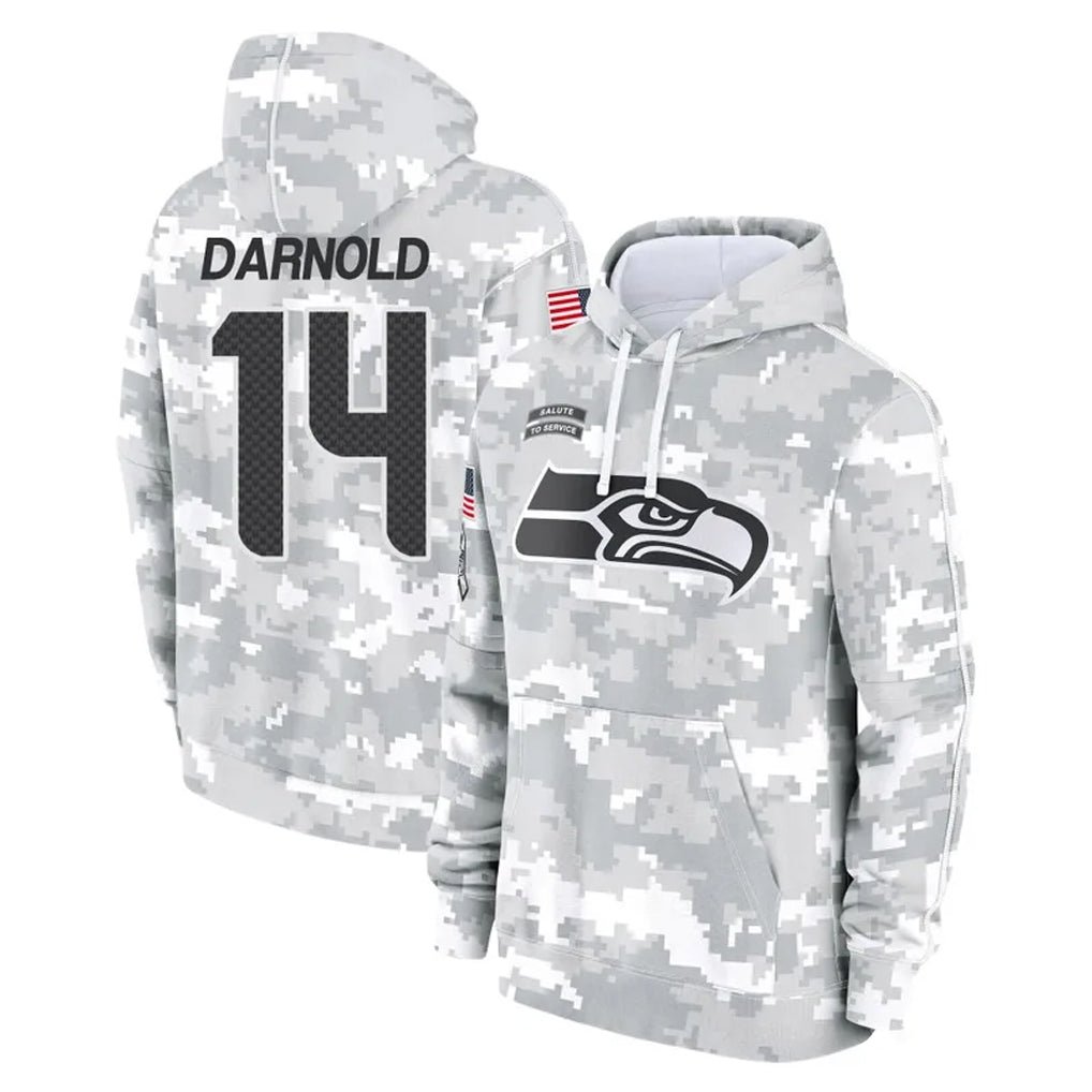 Parkc S.Seahawks #14 Sam Darnold Player Arctic Camo Limited Salute to Service Pullover Hoodies Game Stitched Jerseys
