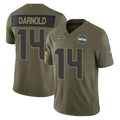 Parkc S.Seahawks #14 Sam Darnold Player Olive 2025 Salute To Service Limited Home Game Stitched Jerseys