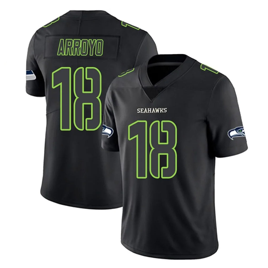 Parkc S.Seahawks #18 Elijah Arroyo Player Black Impact Limited Home Game Stitched Jerseys
