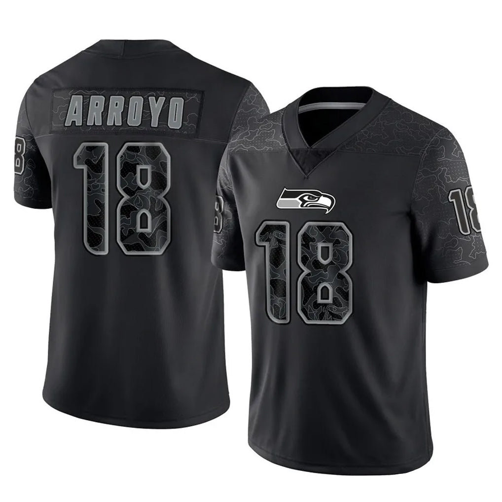 Parkc S.Seahawks #18 Elijah Arroyo Player Black Limited Reflective Home Game Stitched Jerseys