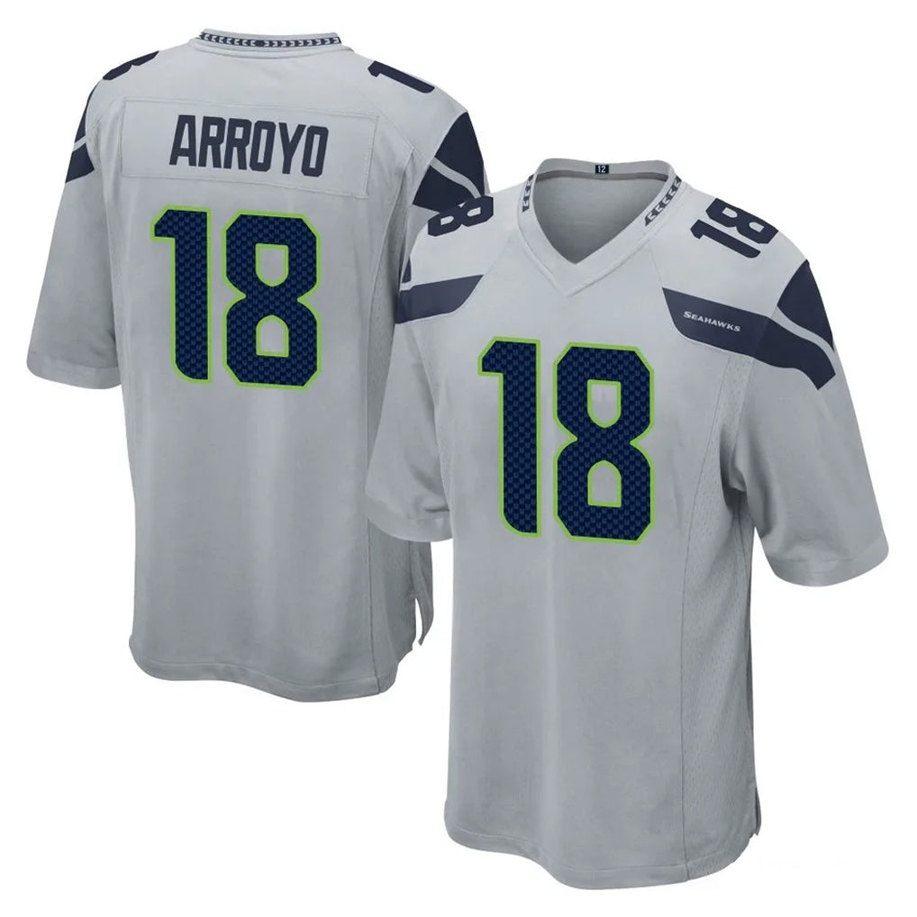 Parkc S.Seahawks #18 Elijah Arroyo Player Gray Home Game Stitched Jerseys
