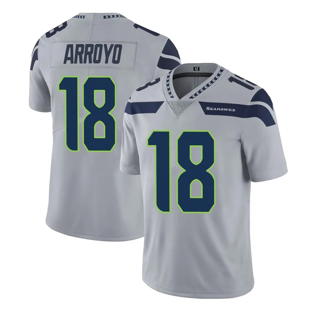 Parkc S.Seahawks #18 Elijah Arroyo Player Gray Limited Vapor Untouchable Home Game Stitched Jerseys