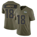 Parkc S.Seahawks #18 Elijah Arroyo Player Olive 2025 Salute To Service Limited Home Game Stitched Jerseys