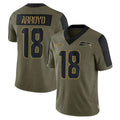 Parkc S.Seahawks #18 Elijah Arroyo Player Olive Salute To Service Limited Game Stitched Jerseys