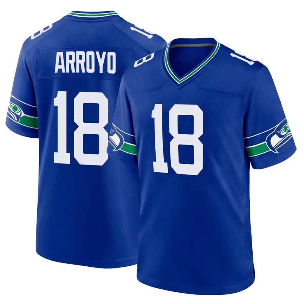 Parkc S.Seahawks #18 Elijah Arroyo Player Royal Throwback Home Game Stitched Jerseys