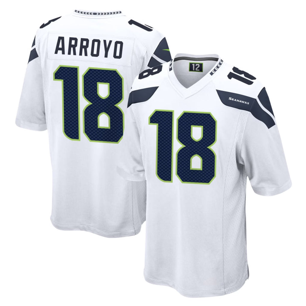 Parkc S.Seahawks #18 Elijah Arroyo Player White Home Game Stitched Jerseys