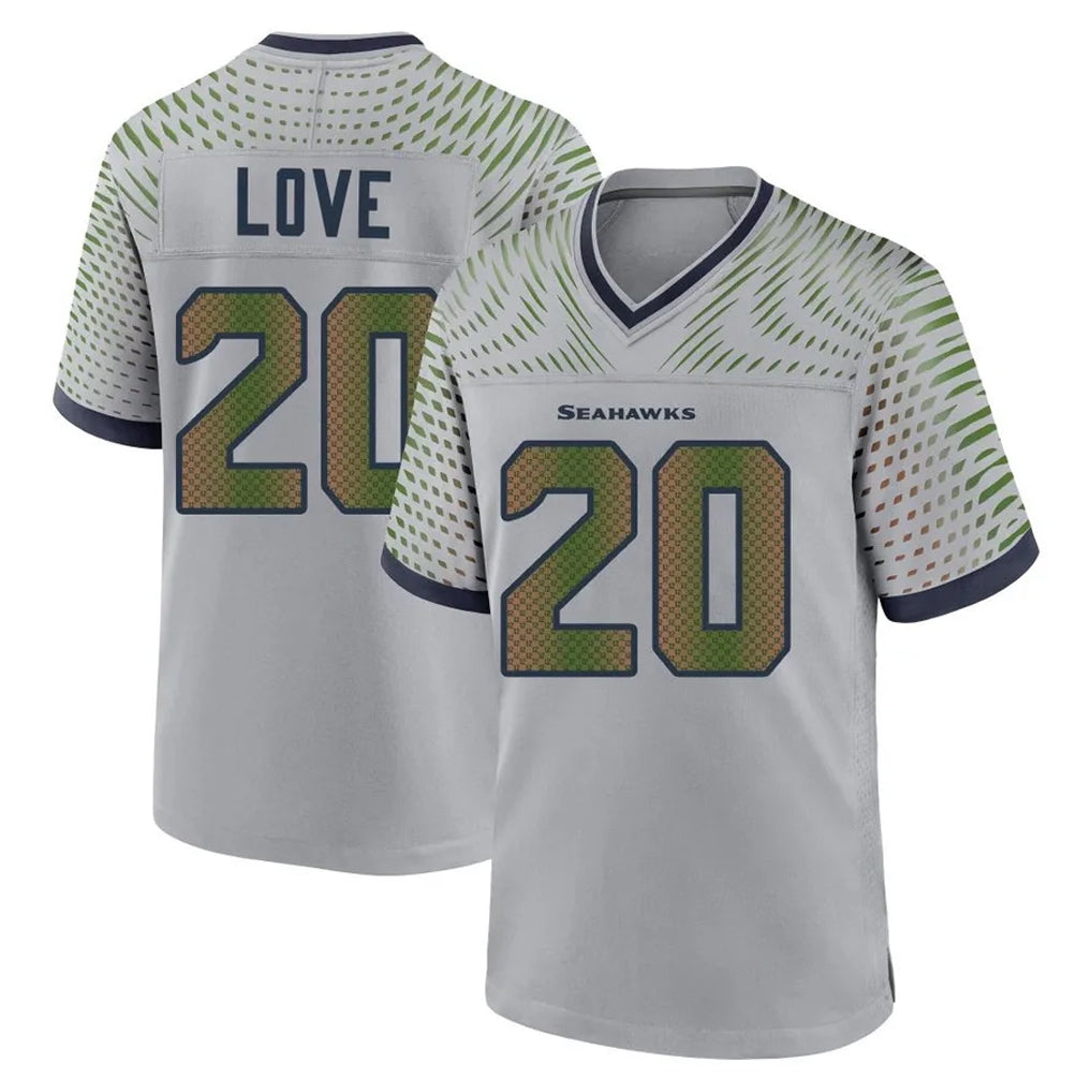 Parkc S.Seahawks #20 Julian Love Player Grey 2025 Rivalries Collection Home Game Stitched Jerseys