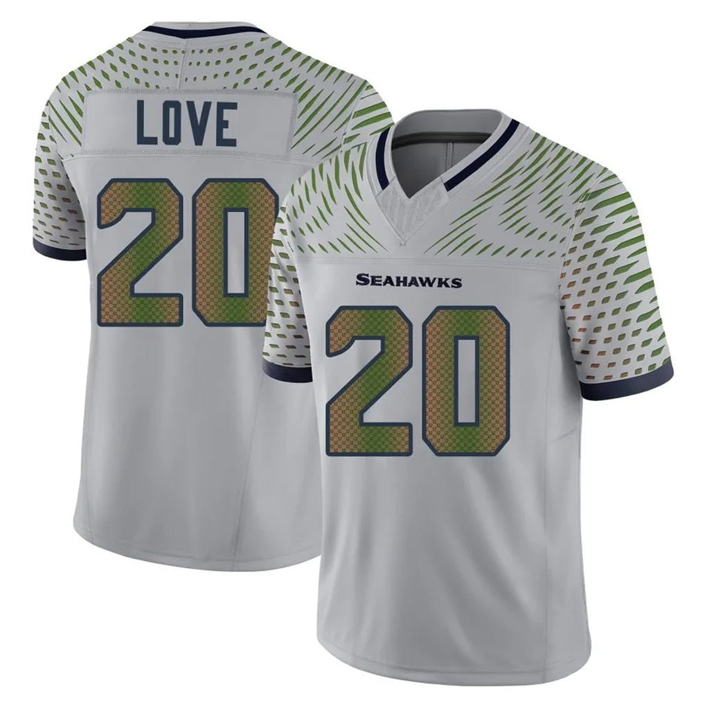 Parkc S.Seahawks #20 Julian Love Player Grey Limited 2025 Rivalries Collection Home Game Stitched Jerseys