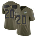 Parkc S.Seahawks #20 Julian Love Player Olive 2025 Salute To Service Limited Home Game Stitched Jerseys
