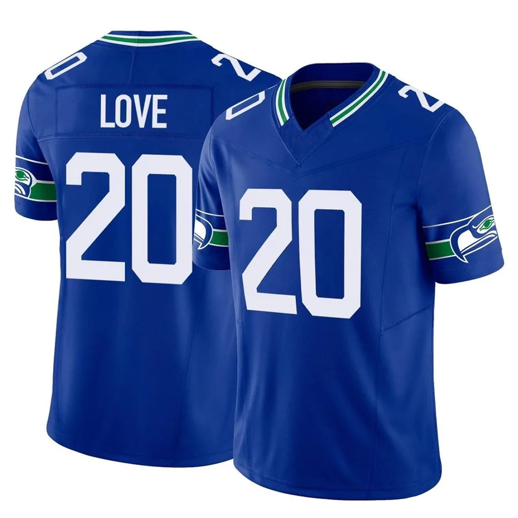 Parkc S.Seahawks #20 Julian Love Player Royal Limited Throwback Vapor F.U.S.E. Home Game Stitched Jerseys
