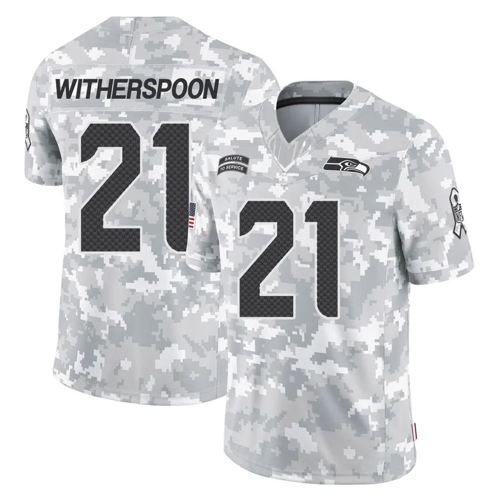 Parkc S.Seahawks #21 Devon Witherspoon Player Arctic Camo Limited Salute To Service Home Game Stitched Jerseys