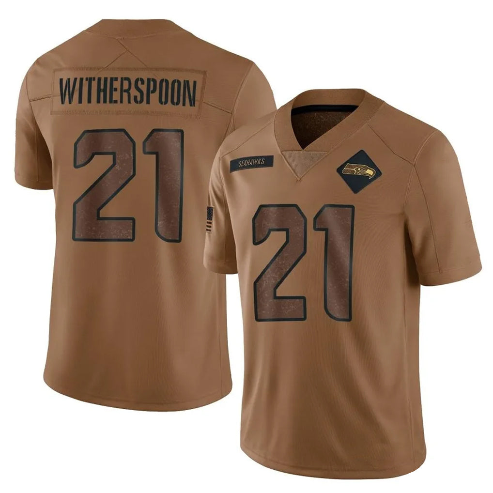 Parkc S.Seahawks #21 Devon Witherspoon Player Brown Limited Salute To Service Home Game Stitched Jerseys