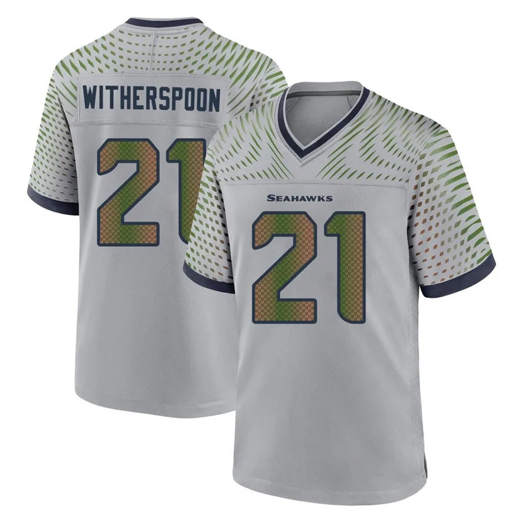 Parkc S.Seahawks #21 Devon Witherspoon Player Grey 2025 Rivalries Collection Home Game Stitched Jerseys