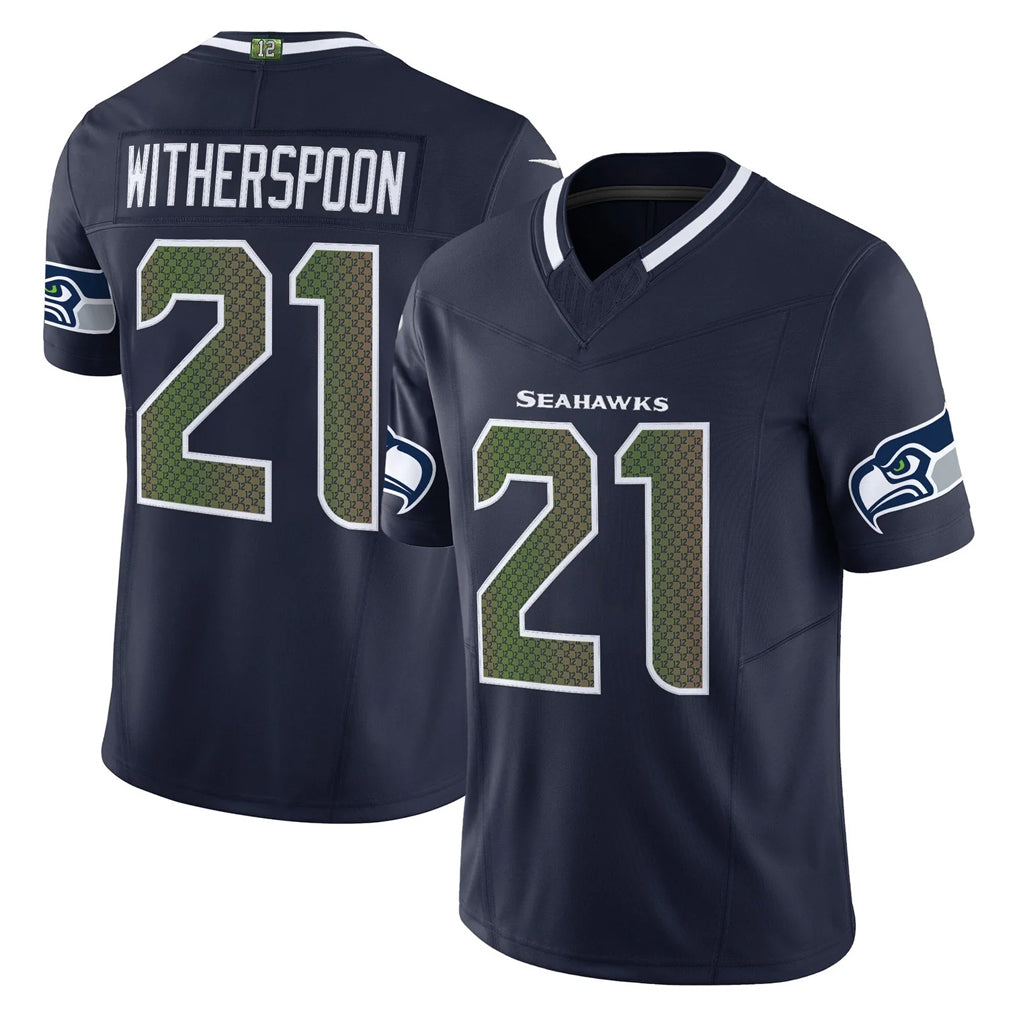 Parkc S.Seahawks #21 Devon Witherspoon Player Navy Rivalries Vapor Limited Home Game Stitched Jerseys