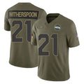 Parkc S.Seahawks #21 Devon Witherspoon Player Olive 2025 Salute To Service Limited Home Game Stitched Jerseys