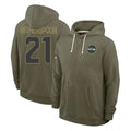 Parkc S.Seahawks #21 Devon Witherspoon Player Olive Salute to Service Pullover Hoodies Limited Stitched Jerseys