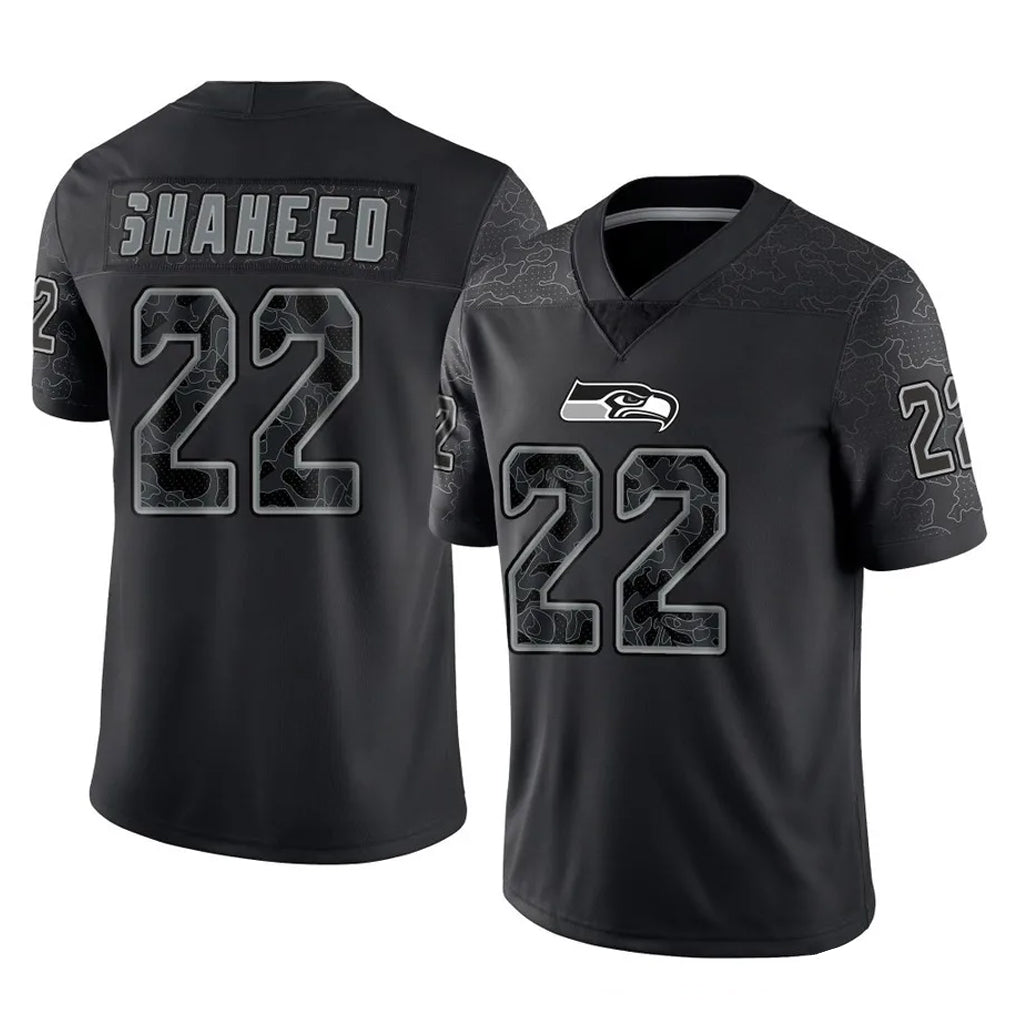 Parkc S.Seahawks #22 Rashid Shaheed Player Black Limited Reflective Home Game Stitched Jerseys