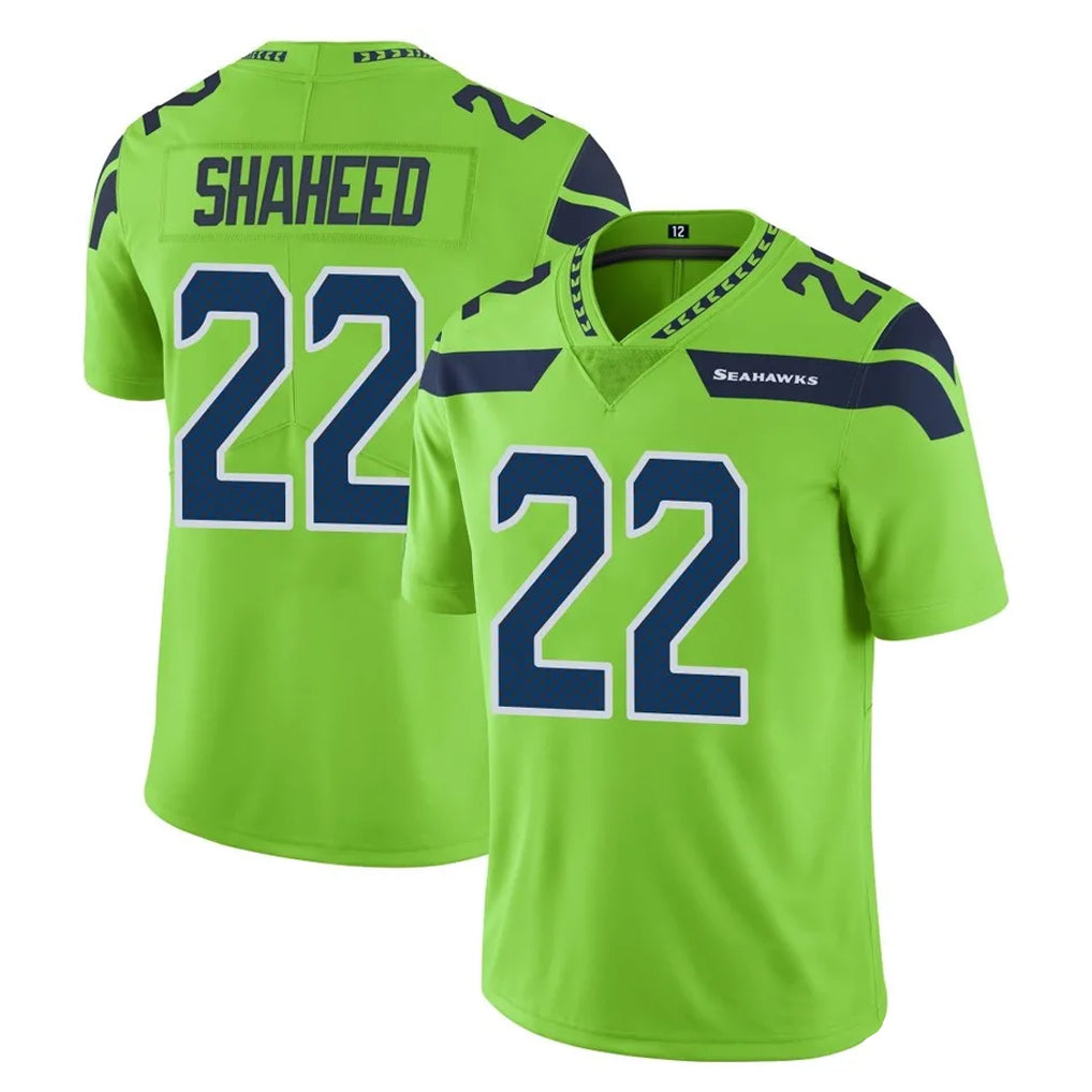 Parkc S.Seahawks #22 Rashid Shaheed Player Green Limited Color Rush Home Game Stitched Jerseys