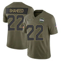 Parkc S.Seahawks #22 Rashid Shaheed Player Olive 2025 Salute To Service Limited Home Game Stitched Jerseys