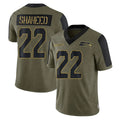 Parkc S.Seahawks #22 Rashid Shaheed Player Olive Salute To Service Limited Game Stitched Jerseys