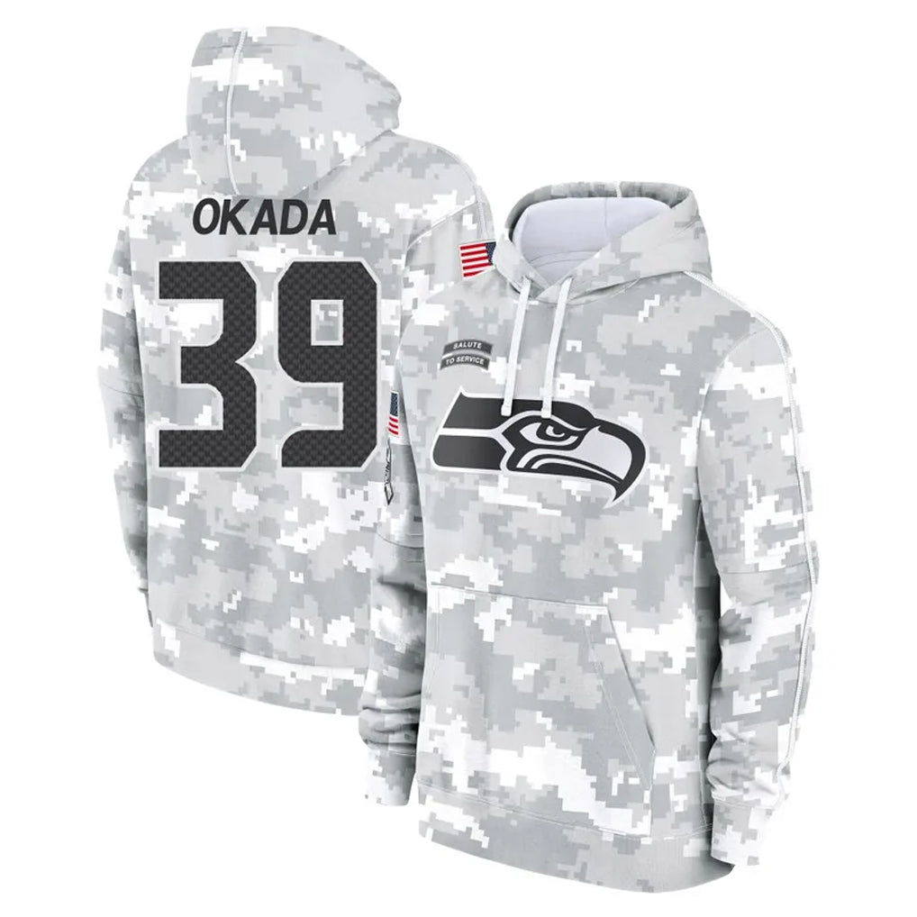 Parkc S.Seahawks #39 Ty Okada Player Arctic Camo Limited Salute to Service Pullover Hoodies Game Stitched Jerseys