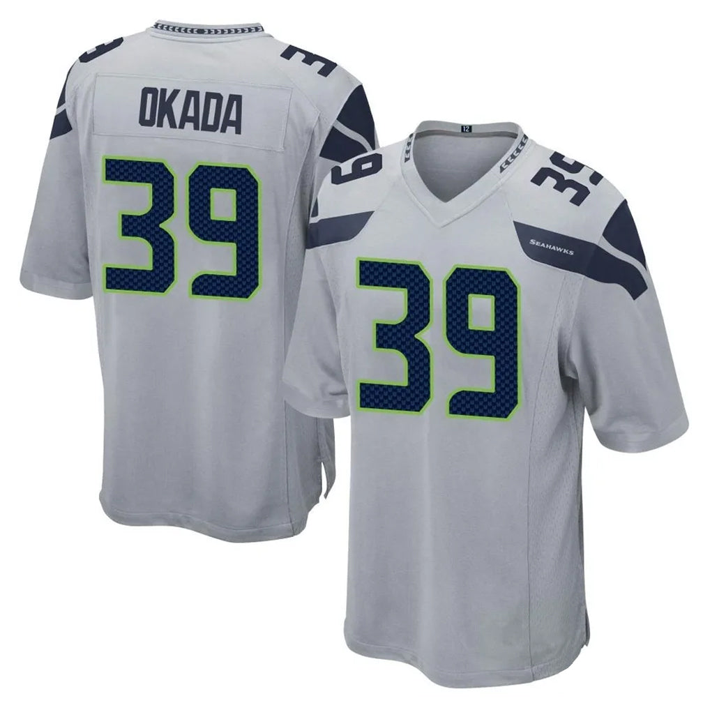 Parkc S.Seahawks #39 Ty Okada Player Gray Home Game Stitched Jerseys