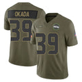Parkc S.Seahawks #39 Ty Okada Player Olive 2025 Salute To Service Limited Home Game Stitched Jerseys