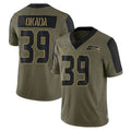 Parkc S.Seahawks #39 Ty Okada Player Olive Salute To Service Limited Game Stitched Jerseys