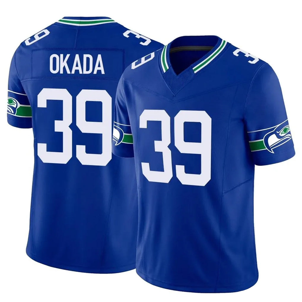 Parkc S.Seahawks #39 Ty Okada Player Royal Limited Throwback Vapor F.U.S.E. Home Game Stitched Jerseys