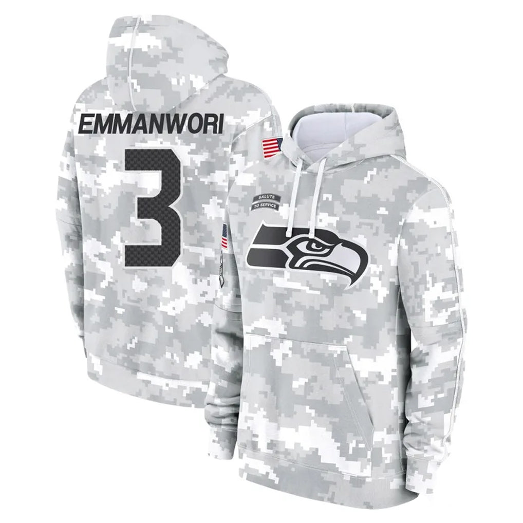 Parkc S.Seahawks #3 Nick Emmanwori Player Arctic Camo Limited Salute to Service Pullover Hoodies Game Stitched Jerseys