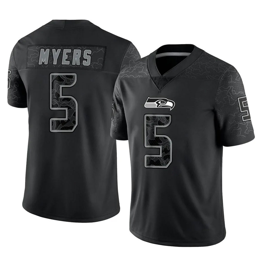 Parkc S.Seahawks #5 Jason Myers Player Black Limited Reflective Home Game Stitched Jerseys