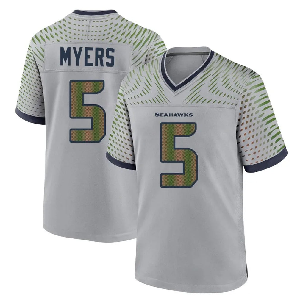 Parkc S.Seahawks #5 Jason Myers Player Grey 2025 Rivalries Collection Home Game Stitched Jerseys