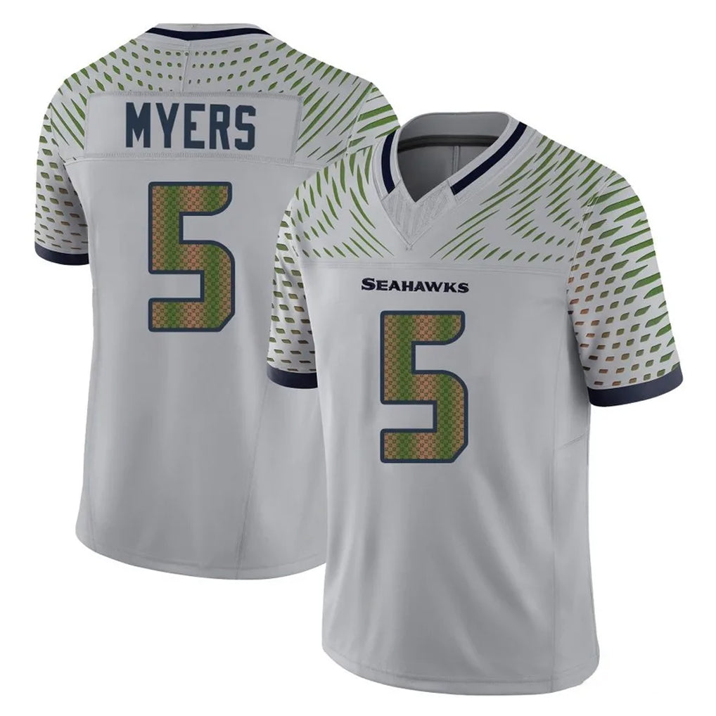 Parkc S.Seahawks #5 Jason Myers Player Grey Limited 2025 Rivalries Collection Home Game Stitched Jerseys