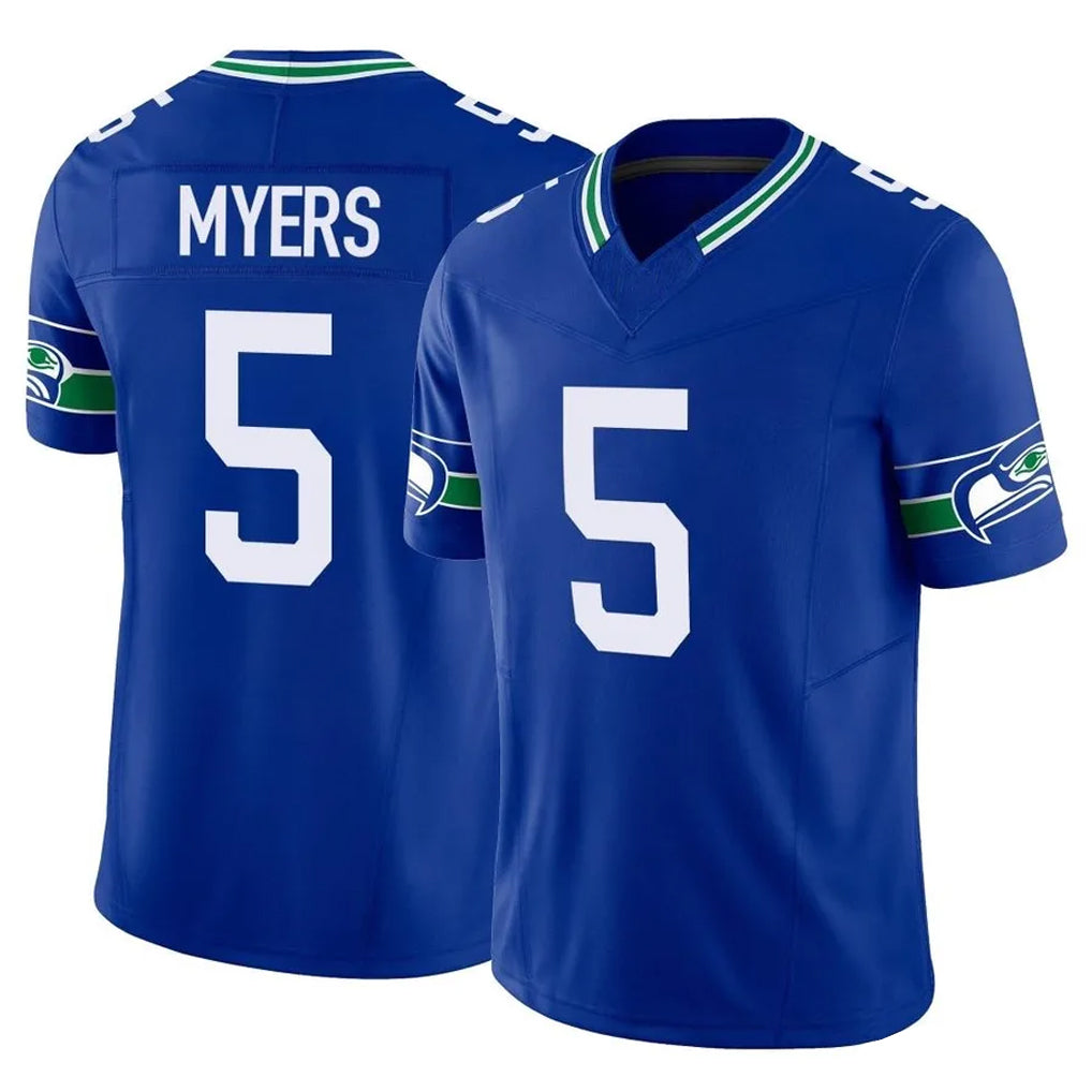 Parkc S.Seahawks #5 Jason Myers Player Royal Limited Throwback Vapor F.U.S.E. Home Game Stitched Jerseys
