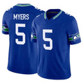 Parkc S.Seahawks #5 Jason Myers Player Royal Limited Throwback Vapor F.U.S.E. Home Game Stitched Jerseys