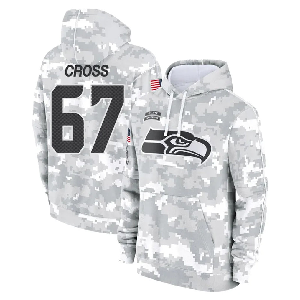 Parkc S.Seahawks #67 Charles Cross Player Arctic Camo Limited Salute to Service Pullover Hoodies Game Stitched Jerseys