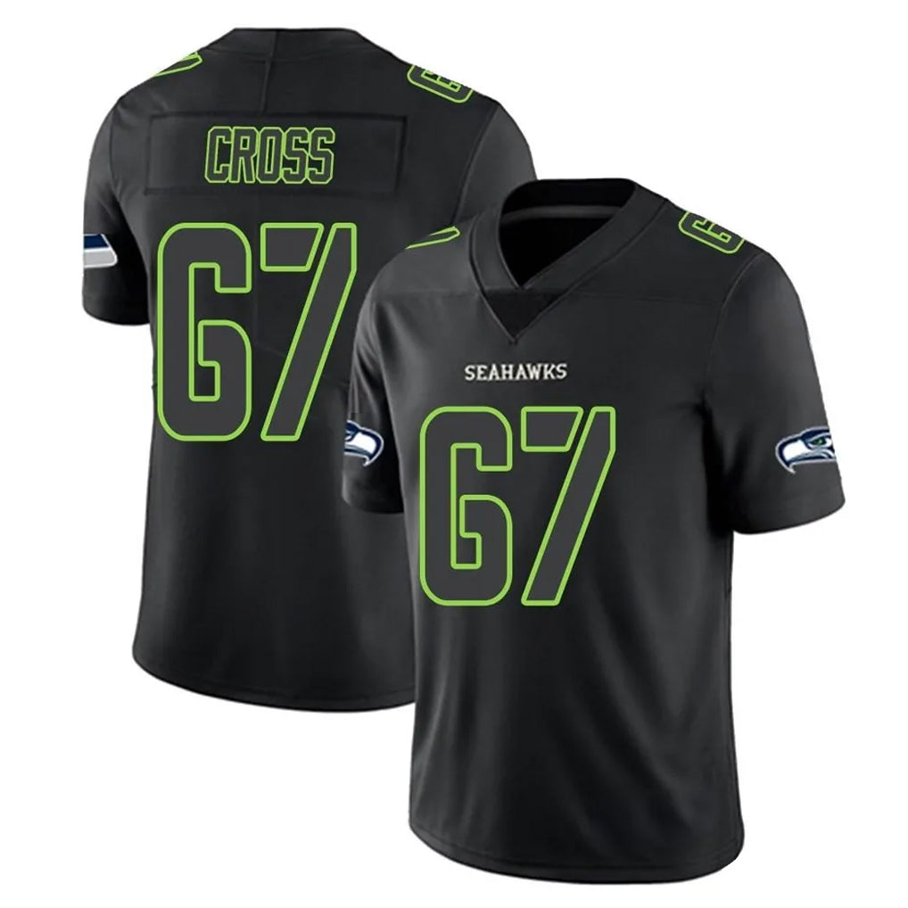 Parkc S.Seahawks #67 Charles Cross Player Black Impact Limited Home Game Stitched Jerseys