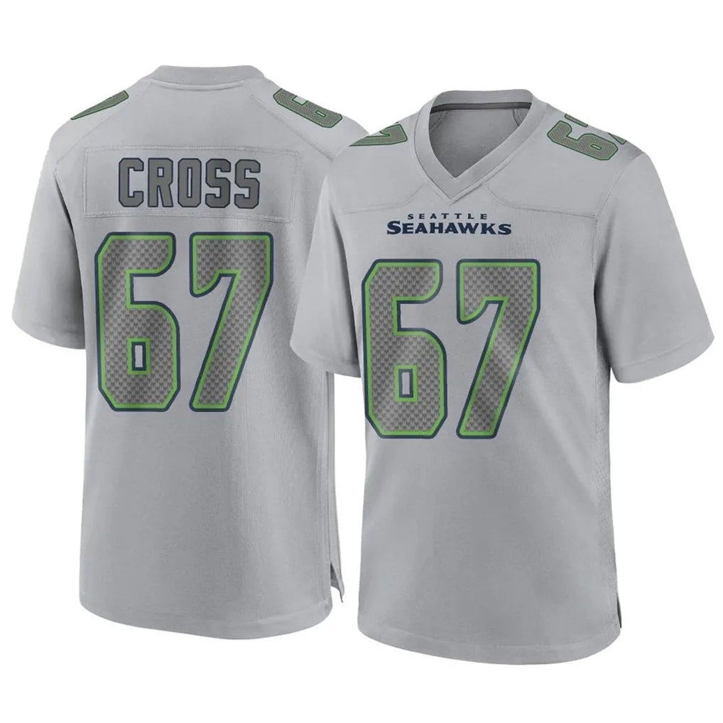 Parkc S.Seahawks #67 Charles Cross Player Gray Atmosphere Fashion Home Game Stitched Jerseys