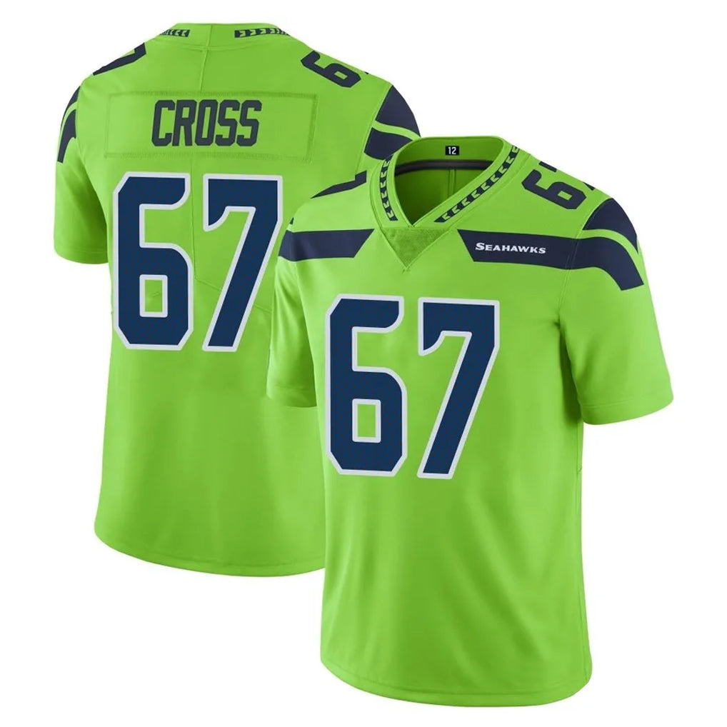 Parkc S.Seahawks #67 Charles Cross Player Green Limited Color Rush Home Game Stitched Jerseys