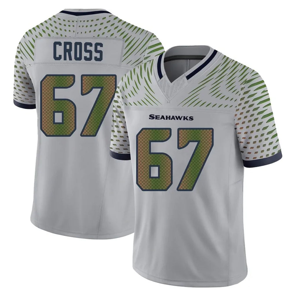 Parkc S.Seahawks #67 Charles Cross Player Grey Limited 2025 Rivalries Collection Home Game Stitched Jerseys