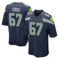 Parkc S.Seahawks #67 Charles Cross Player Navy Home Game Stitched Jerseys