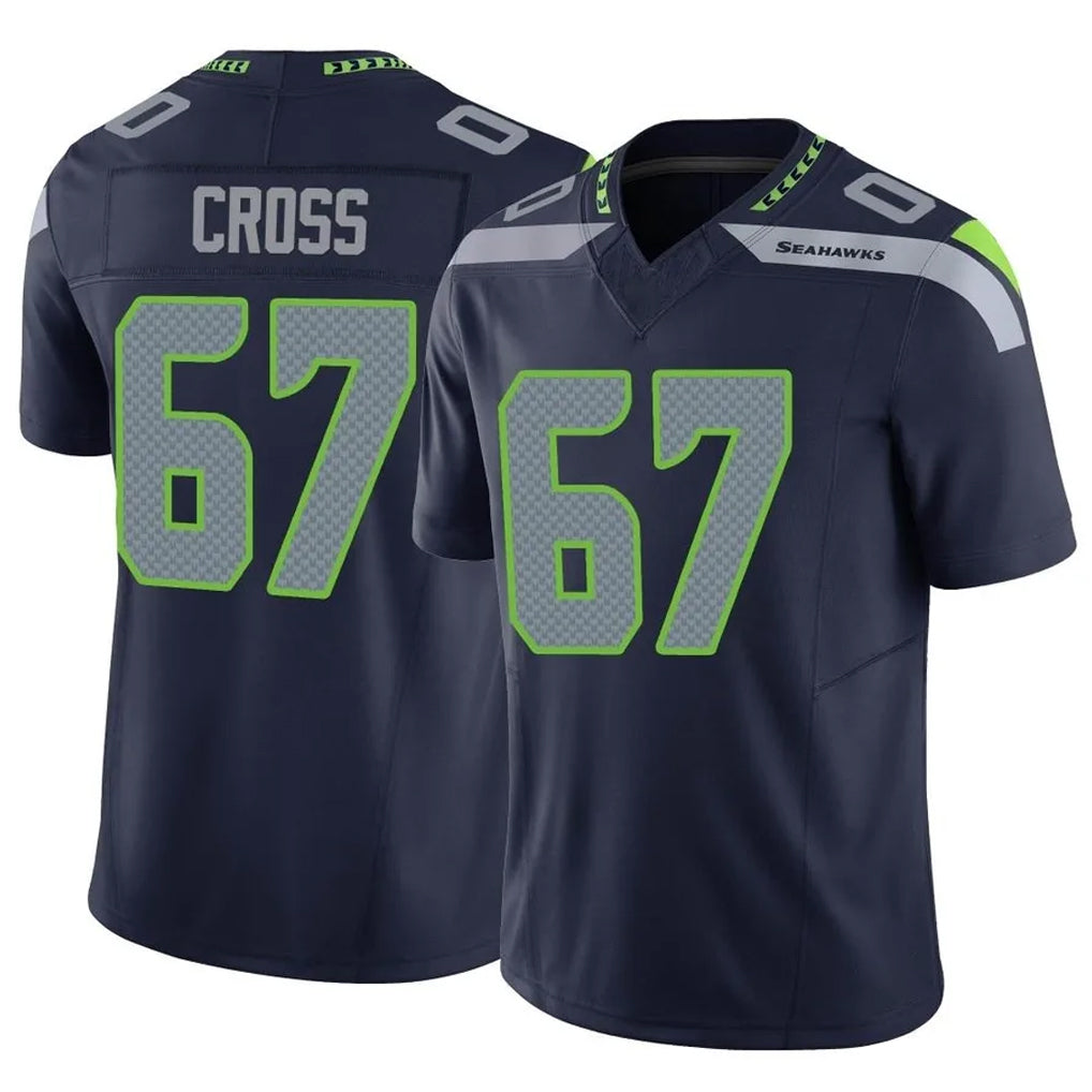 Parkc S.Seahawks #67 Charles Cross Player Navy Limited Vapor F.U.S.E. Home Game Stitched Jerseys
