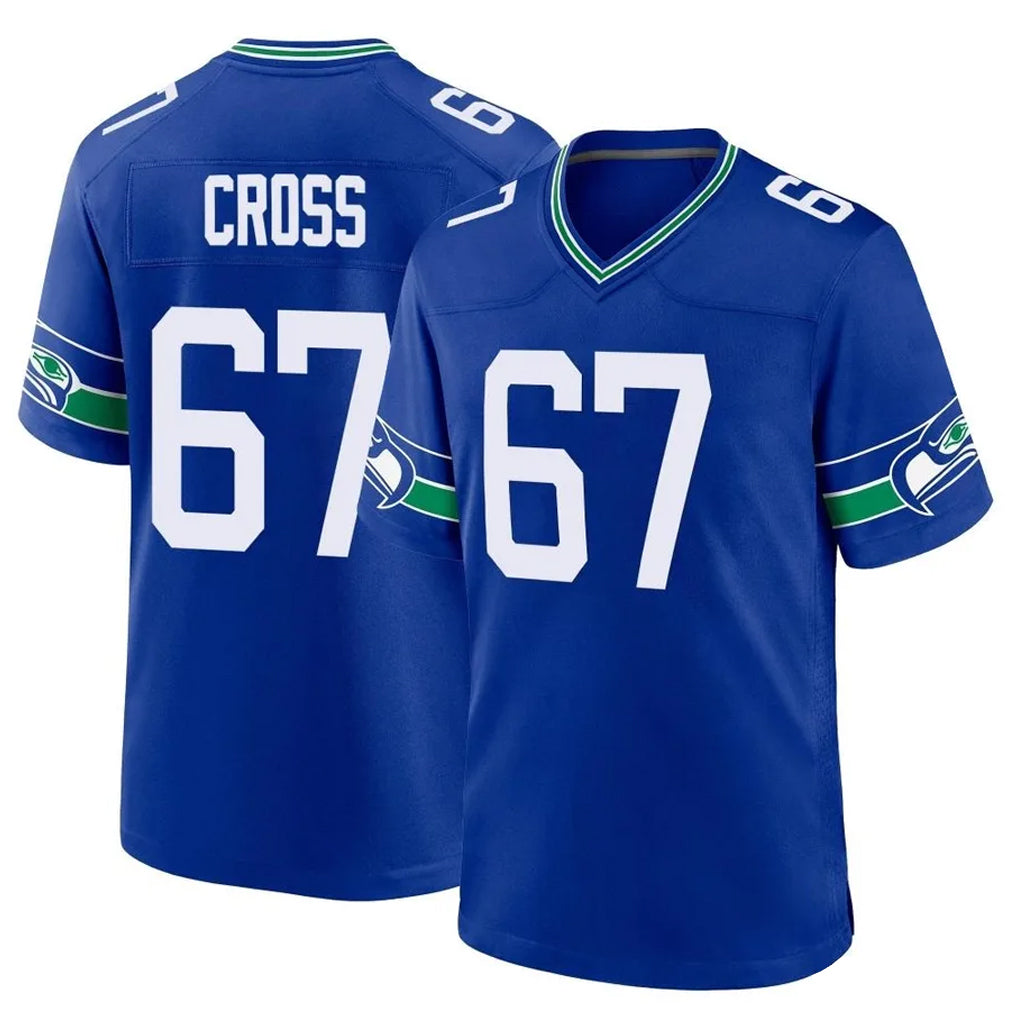 Parkc S.Seahawks #67 Charles Cross Player Royal Throwback Home Game Stitched Jerseys