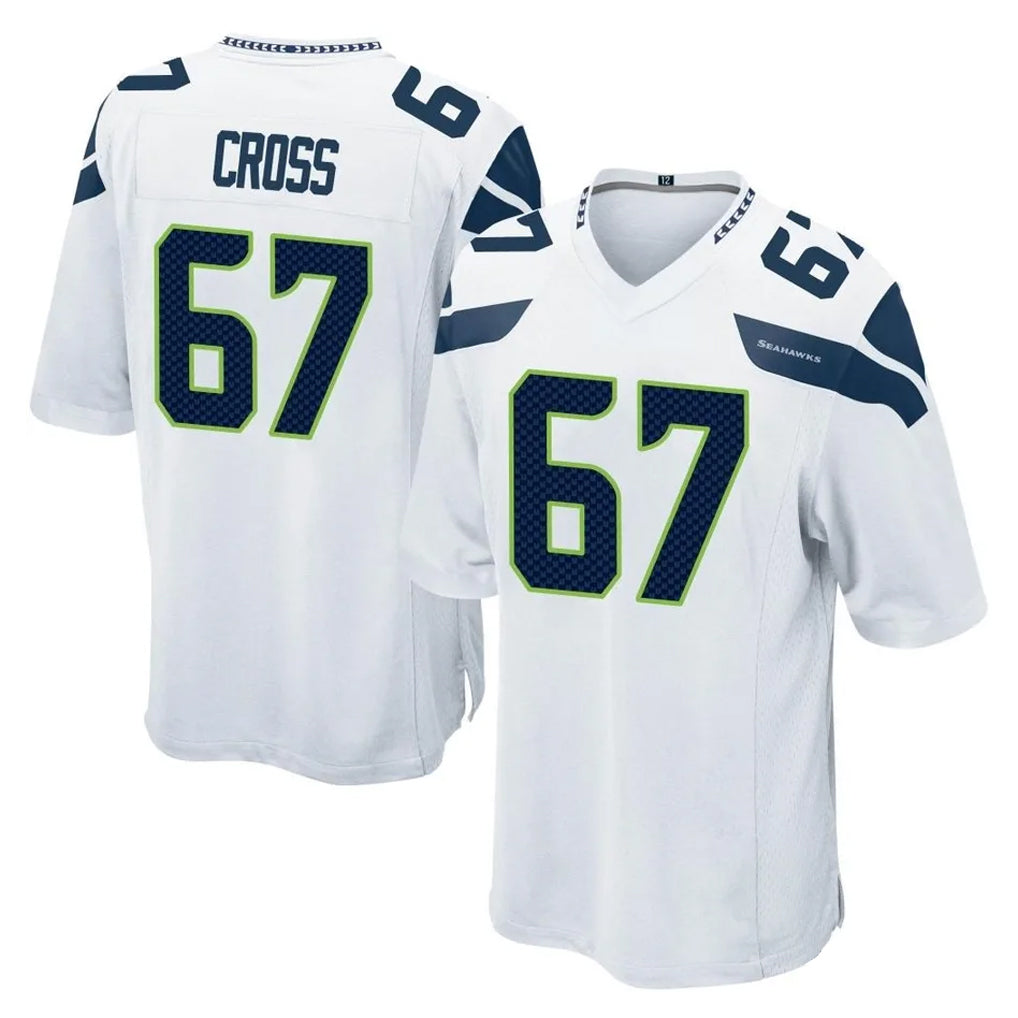 Parkc S.Seahawks #67 Charles Cross Player White Home Game Stitched Jerseys