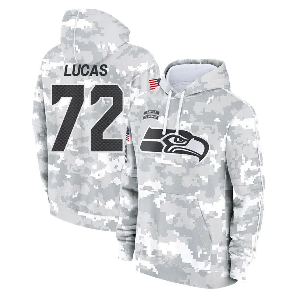 Parkc S.Seahawks #72 Abraham Lucas Player Arctic Camo Limited Salute to Service Pullover Hoodies Game Stitched Jerseys