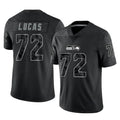 Parkc S.Seahawks #72 Abraham Lucas Player Black Limited Reflective Home Game Stitched Jerseys