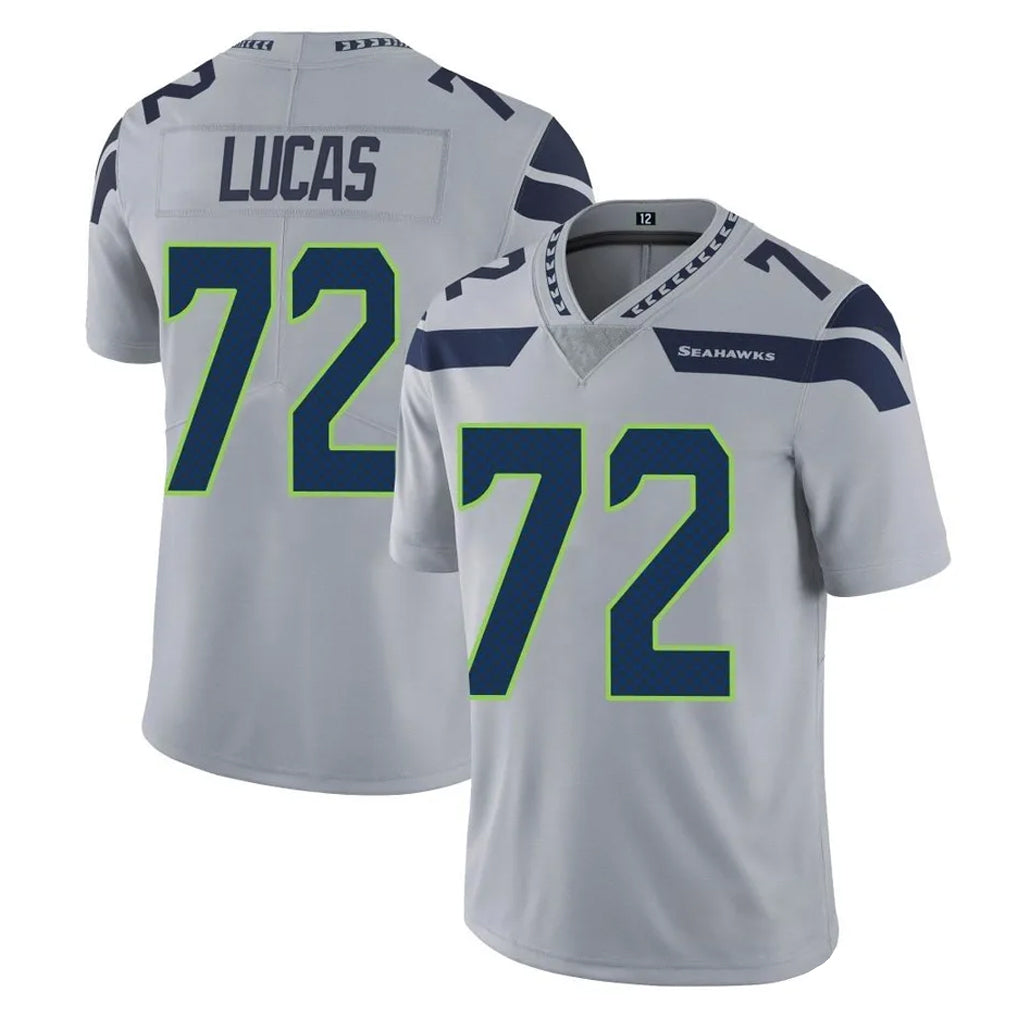 Parkc S.Seahawks #72 Abraham Lucas Player Gray Limited Vapor Untouchable Home Game Stitched Jerseys