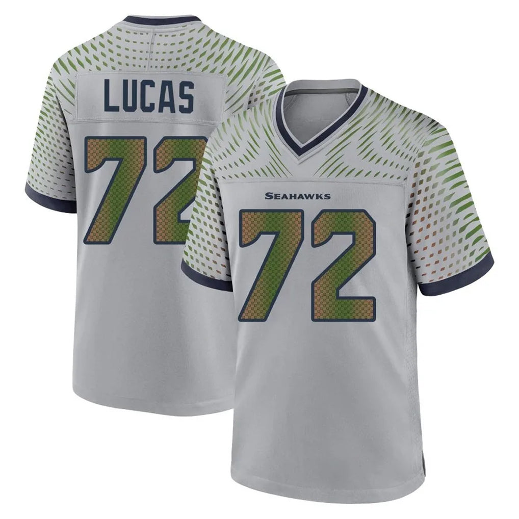 Parkc S.Seahawks #72 Abraham Lucas Player Grey 2025 Rivalries Collection Home Game Stitched Jerseys