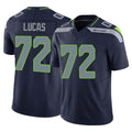 Parkc S.Seahawks #72 Abraham Lucas Player Navy Limited Vapor F.U.S.E. Home Game Stitched Jerseys